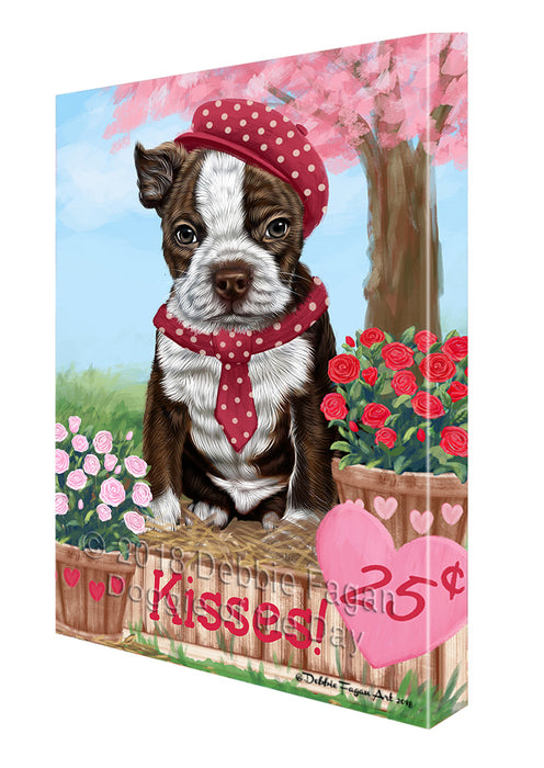 Rosie 25 Cent Kisses Boston Terrier Dog Canvas Print Wall Art Décor CVS125738