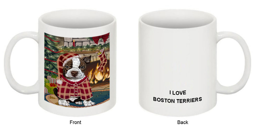 The Stocking was Hung Boston Terrier Dog Coffee Mug MUG50636