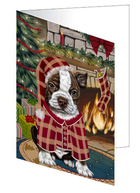 The Stocking was Hung Chihuahua Dog Handmade Artwork Assorted Pets Greeting Cards and Note Cards with Envelopes for All Occasions and Holiday Seasons GCD70334