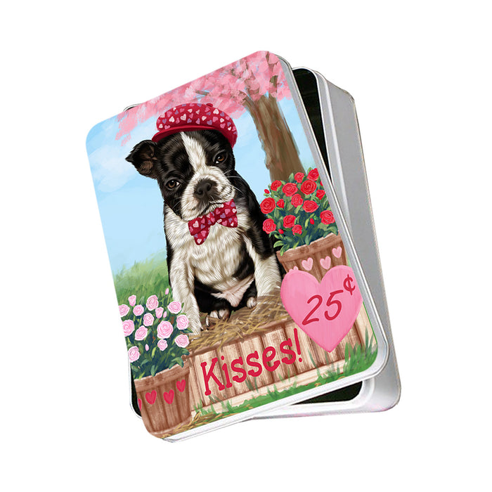 Rosie 25 Cent Kisses Boston Terrier Dog Photo Storage Tin PITN55890