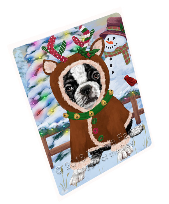 Christmas Gingerbread House Candyfest Boston Terrier Dog Magnet MAG73763 (Small 5.5" x 4.25")