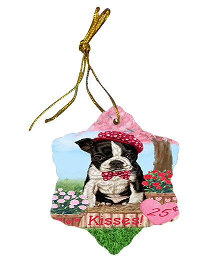 Rosie 25 Cent Kisses Boston Terrier Dog Star Porcelain Ornament SPOR56303