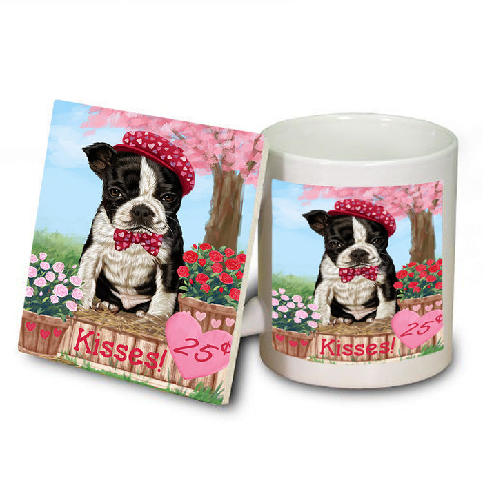 Rosie 25 Cent Kisses Boston Terrier Dog Mug and Coaster Set MUC55939