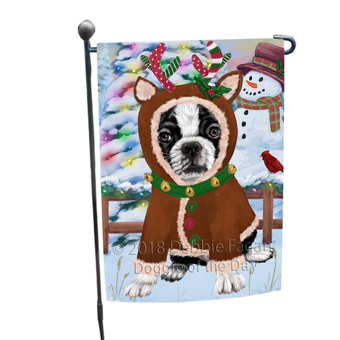 Christmas Gingerbread House Candyfest Boston Terrier Dog Garden Flag GFLG56756