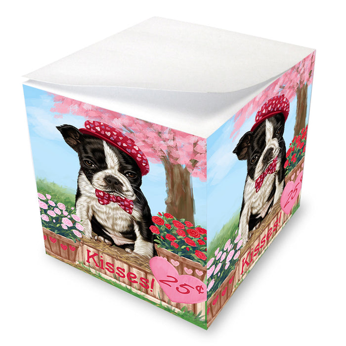 Rosie 25 Cent Kisses Boston Terrier Dog Note Cube NOC54019