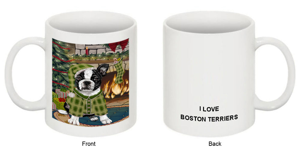 The Stocking was Hung Boston Terrier Dog Coffee Mug MUG50637
