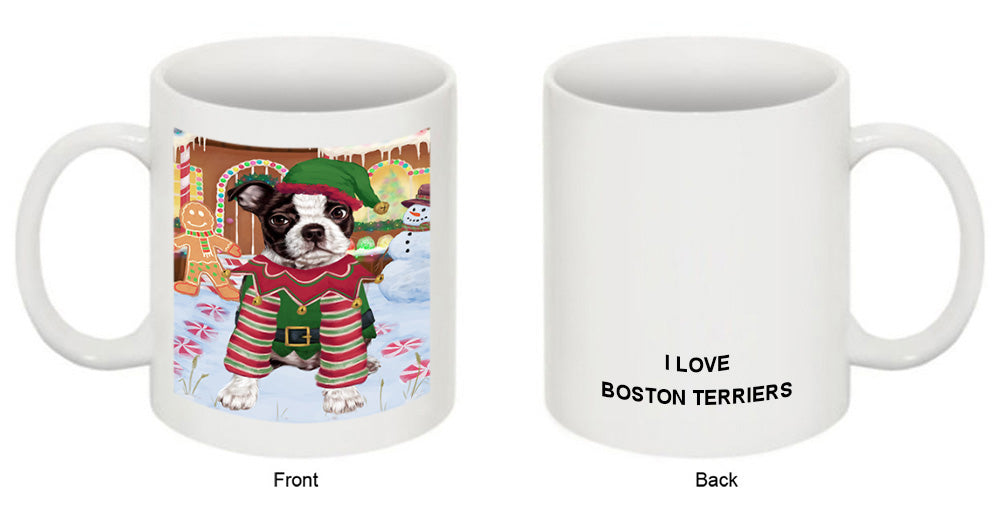 Christmas Gingerbread House Candyfest Boston Terrier Dog Coffee Mug MUG51607