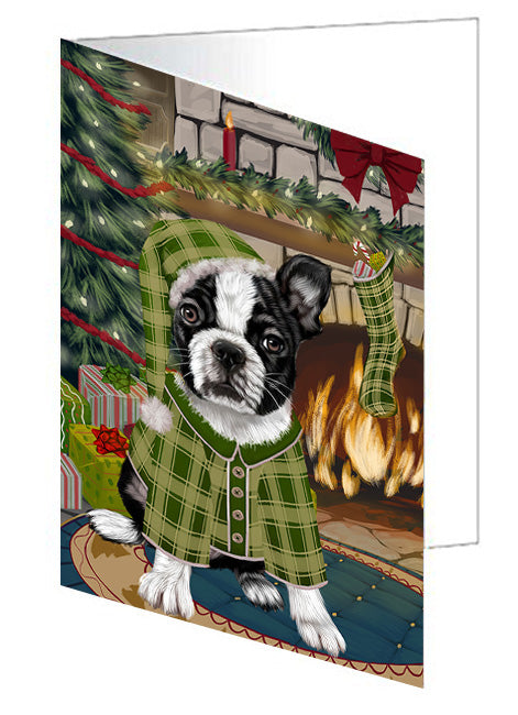 The Stocking was Hung Chihuahua Dog Handmade Artwork Assorted Pets Greeting Cards and Note Cards with Envelopes for All Occasions and Holiday Seasons GCD70331