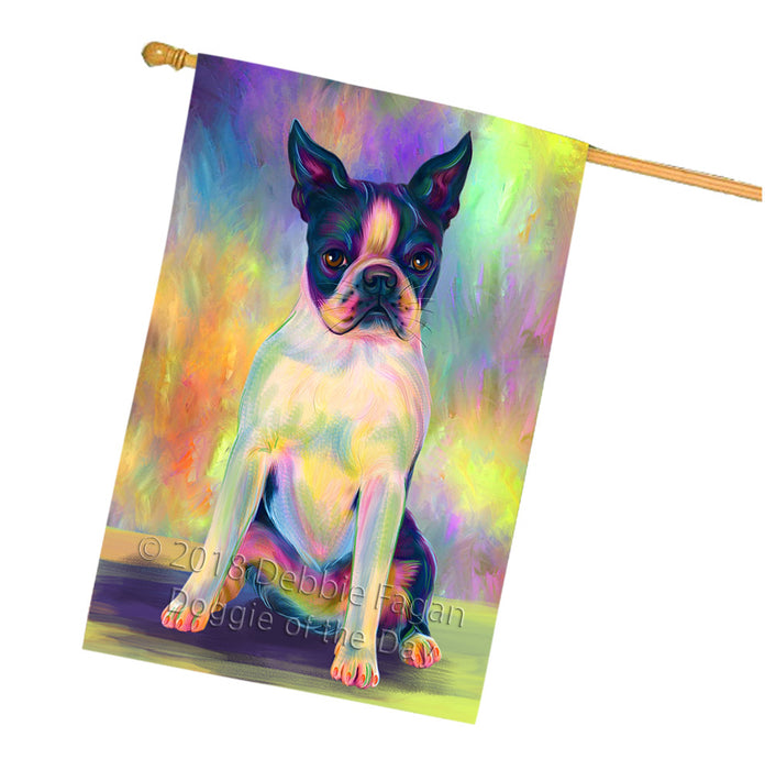 Paradise Wave Boston Terrier Dog House Flag FLG56746