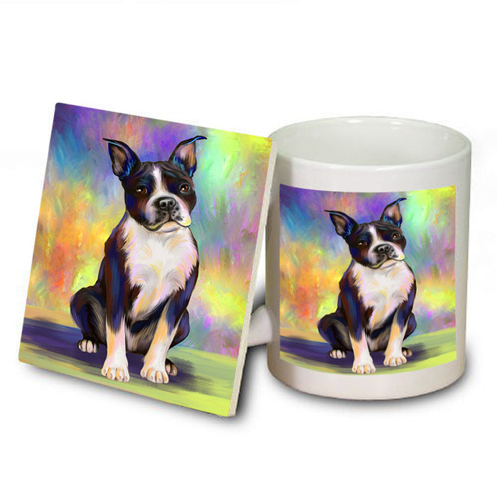 Pardise Wave Boston Terrier Dog Mug and Coaster Set MUC53589