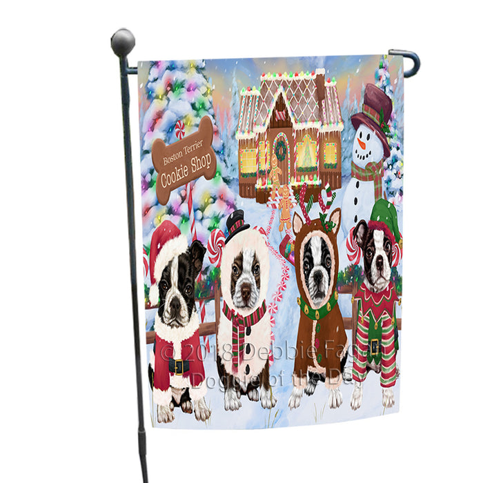 Holiday Gingerbread Cookie Shop Boston Terriers Dog Garden Flag GFLG56931