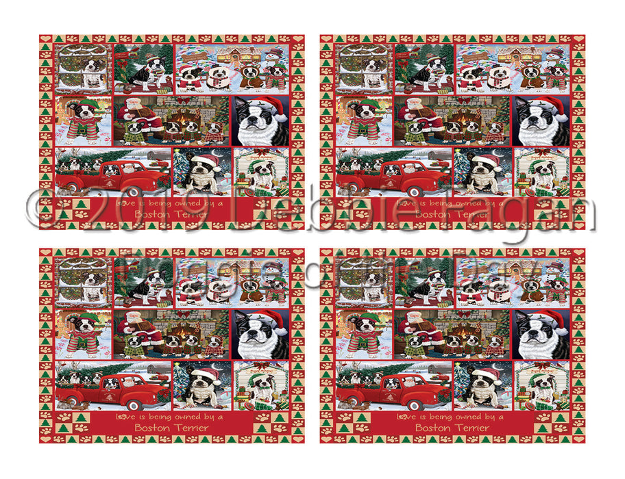 Love is Being Owned Christmas Boston Terrier Dogs Placemat