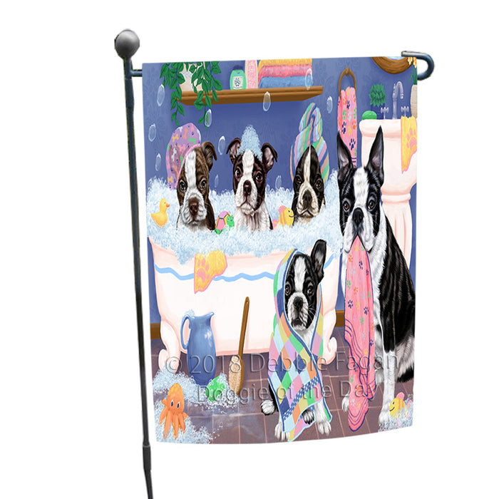 Rub A Dub Dogs In A Tub Boston Terriers Dog Garden Flag GFLG57399