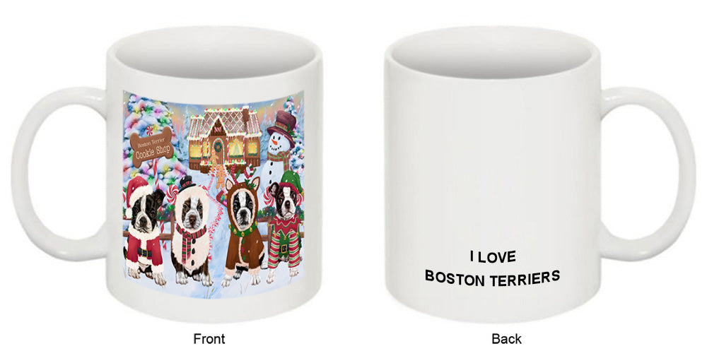 Holiday Gingerbread Cookie Shop Boston Terriers Dog Coffee Mug MUG51781