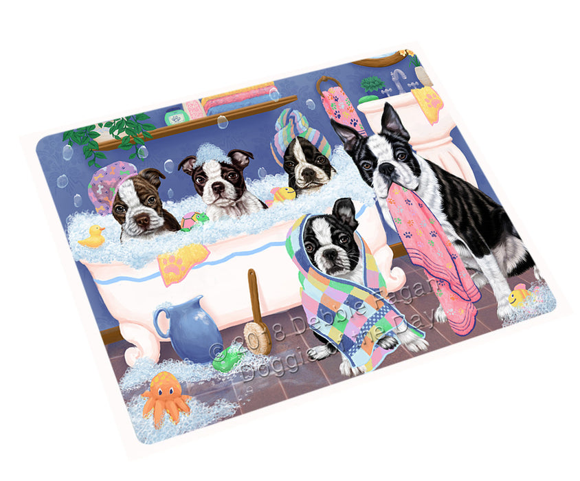 Rub A Dub Dogs In A Tub Boston Terriers Dog Cutting Board C75450