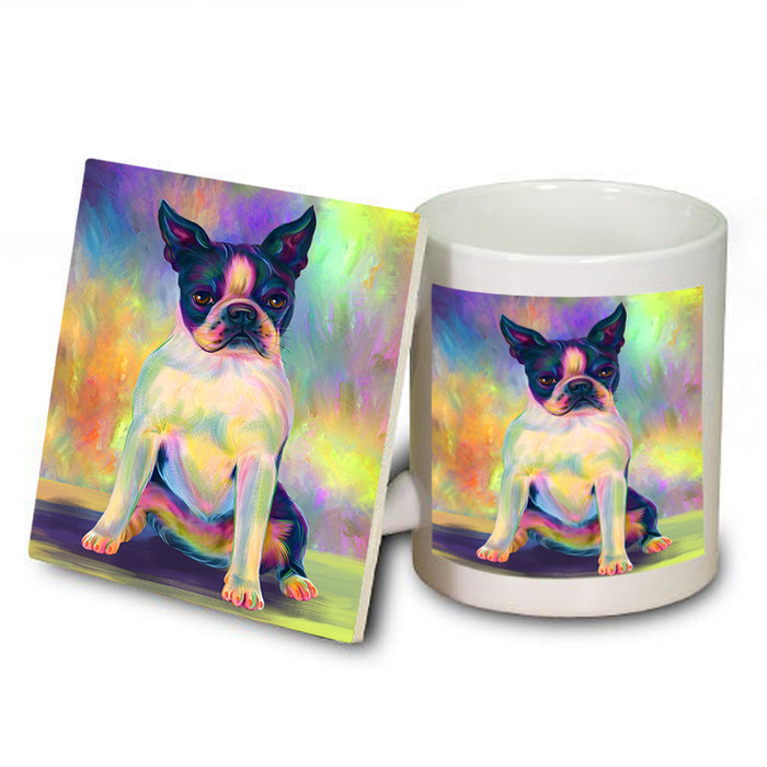 Paradise Wave Boston Terrier Dog Mug and Coaster Set MUC56054
