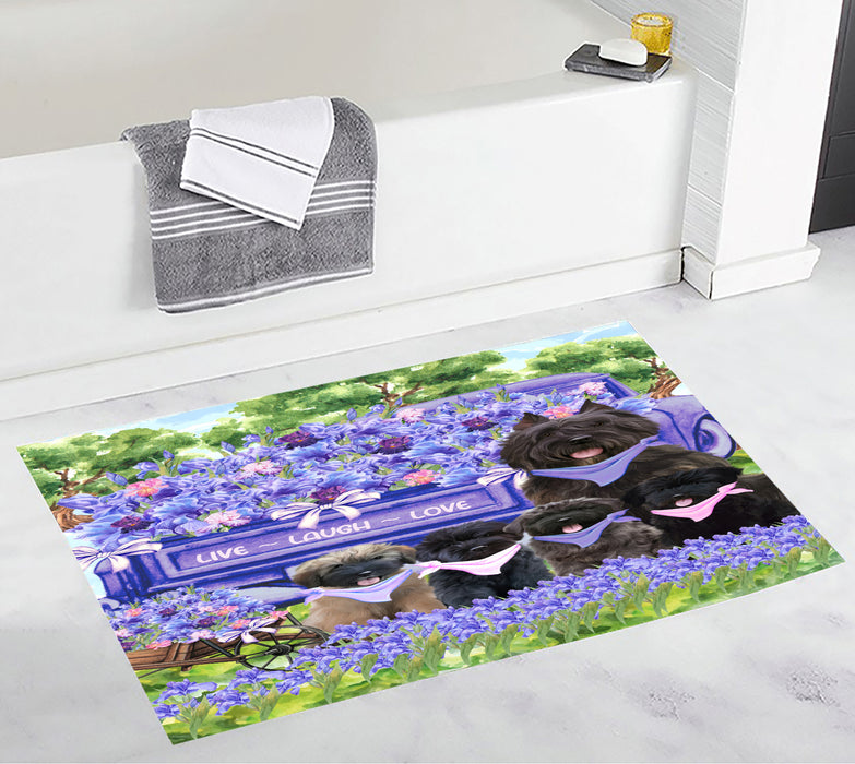 Bouviers des Flandres Custom Bath Mat, Explore a Variety of Personalized Designs, Anti-Slip Bathroom Pet Rug Mats, Dog Lover's Gifts