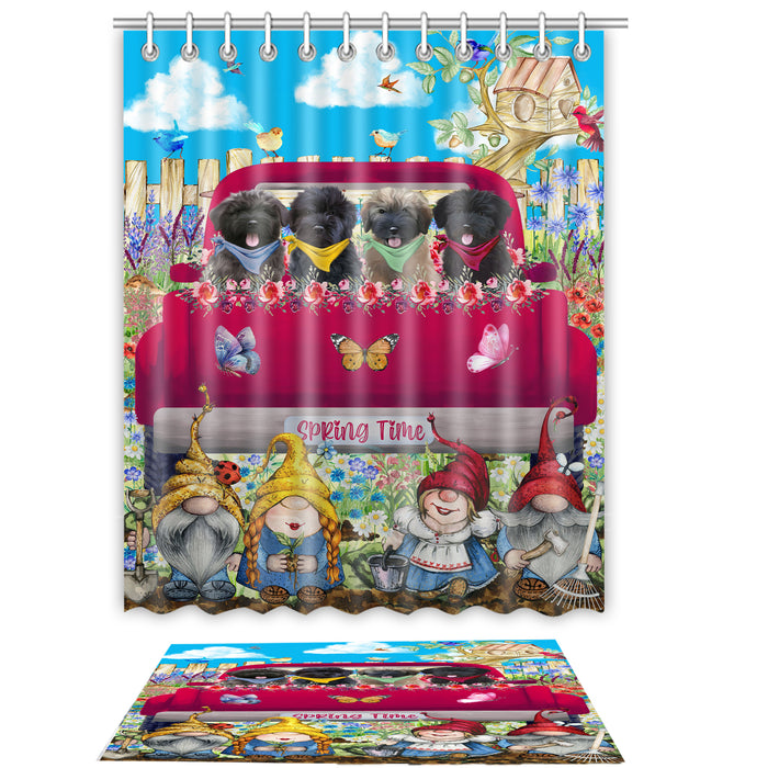 Bouviers des Flandres Shower Curtain with Bath Mat Combo: Curtains with hooks and Rug Set Bathroom Decor, Custom, Explore a Variety of Designs, Personalized, Pet Gift for Dog Lovers