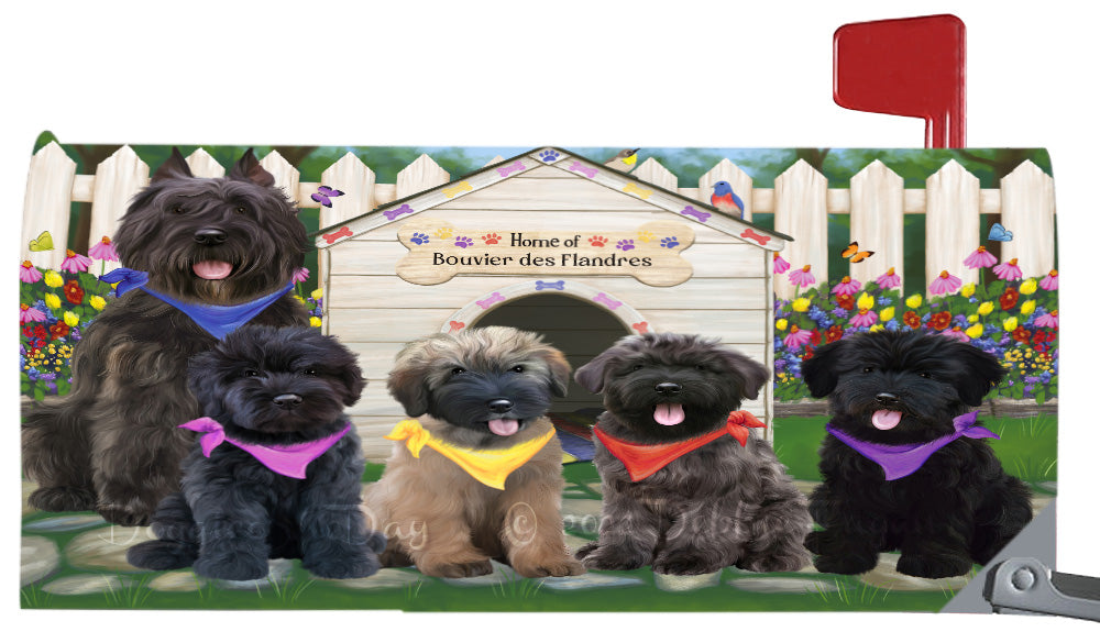 Spring Dog House Bouvier Dogs Magnetic Mailbox Cover Both Sides Pet Theme Printed Decorative Letter Box Wrap Case Postbox Thick Magnetic Vinyl Material