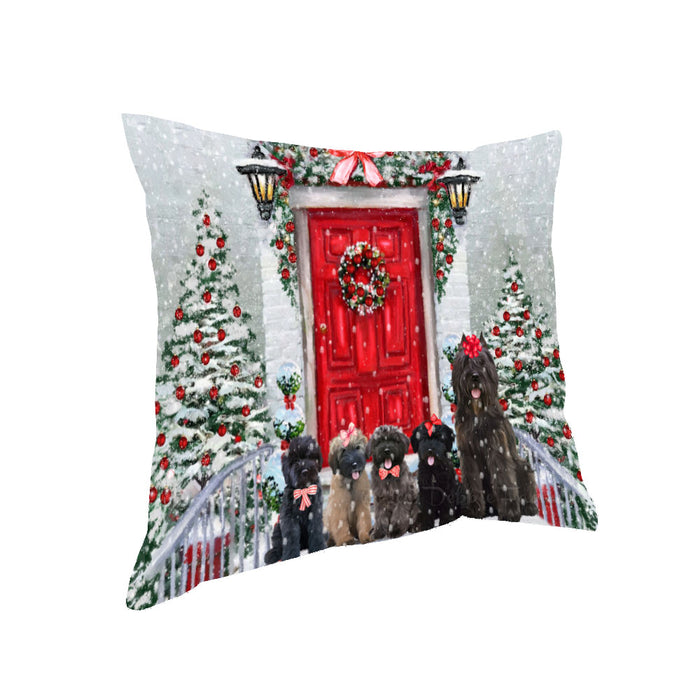 Christmas Holiday Welcome Bouvier Dogs Pillow with Top Quality High-Resolution Images - Ultra Soft Pet Pillows for Sleeping - Reversible & Comfort - Ideal Gift for Dog Lover - Cushion for Sofa Couch Bed - 100% Polyester