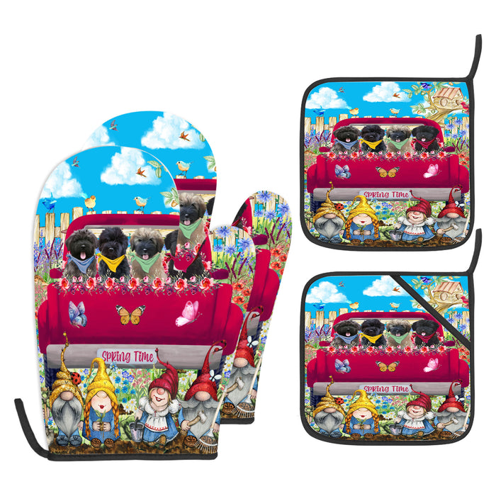 Bouviers Des Flandres Oven Mitts and Pot Holder Set, Explore a Variety of Personalized Designs, Custom, Kitchen Gloves for Cooking with Potholders, Pet and Dog Gift Lovers