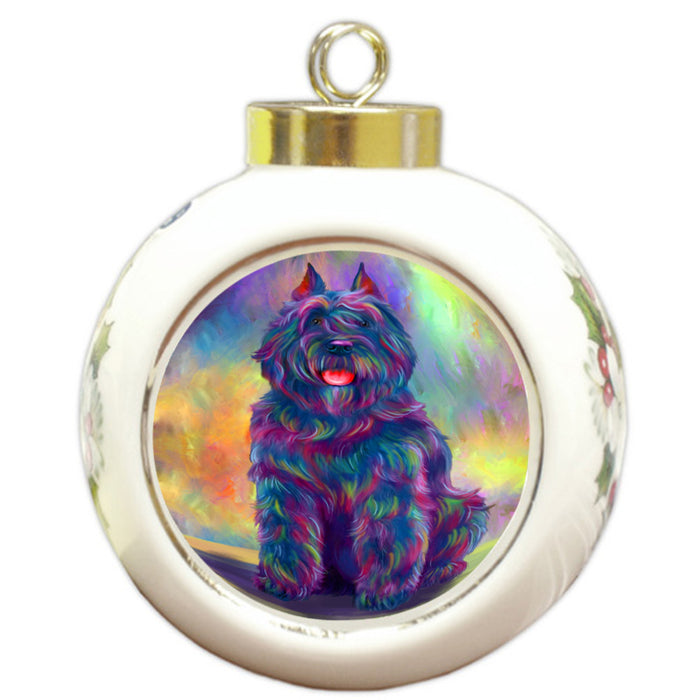 Paradise Wave Bouviers Des Flandres Dog Round Ball Christmas Ornament RBPOR58719