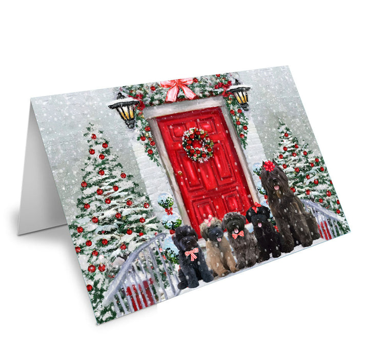 Christmas Holiday Welcome Bouvier Dog Handmade Artwork Assorted Pets Greeting Cards and Note Cards with Envelopes for All Occasions and Holiday Seasons
