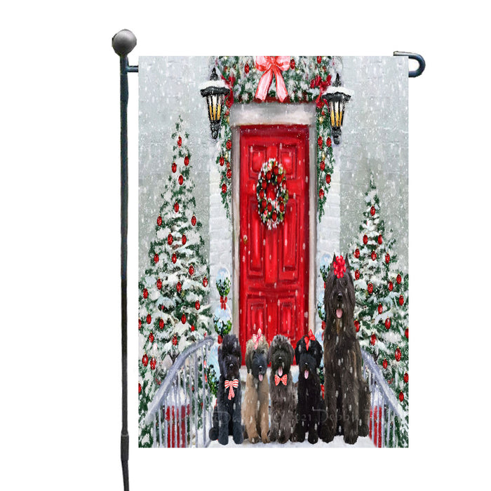 Christmas Holiday Welcome Bouvier Dogs Garden Flags- Outdoor Double Sided Garden Yard Porch Lawn Spring Decorative Vertical Home Flags 12 1/2"w x 18"h