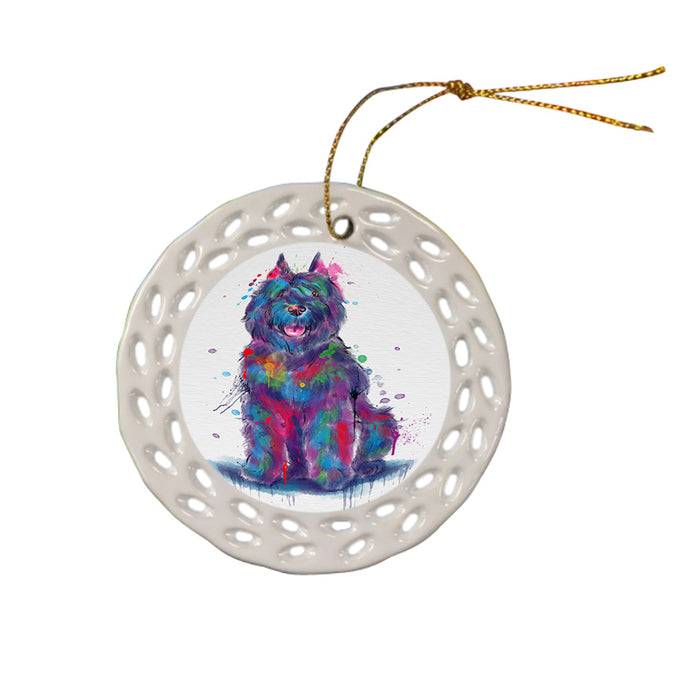 Watercolor Bouviers Des Flandres Dog Doily Ornament DPOR58428