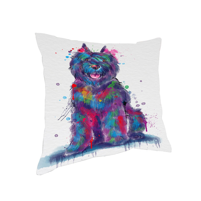 Watercolor Bouviers Des Flandres Dog Pillow with Top Quality High-Resolution Images - Ultra Soft Pet Pillows for Sleeping - Reversible & Comfort - Ideal Gift for Dog Lover - Cushion for Sofa Couch Bed - 100% Polyester