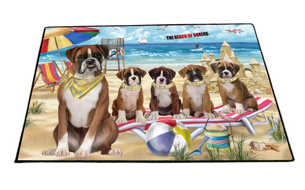 Pet Friendly Beach Boxer Dogs Floormat FLMS55465