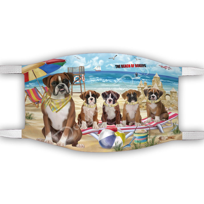 Pet Friendly Beach Boxer Dogs Face Mask FM49083