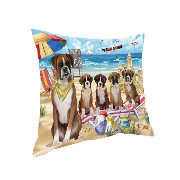 Pet Friendly Beach Boxer Dogs Pillow with Top Quality High-Resolution Images - Ultra Soft Pet Pillows for Sleeping - Reversible & Comfort - Ideal Gift for Dog Lover - Cushion for Sofa Couch Bed - 100% Polyester