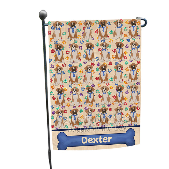 Rainbow Paw Print Boxer Dogs Garden Flag GFLG65224