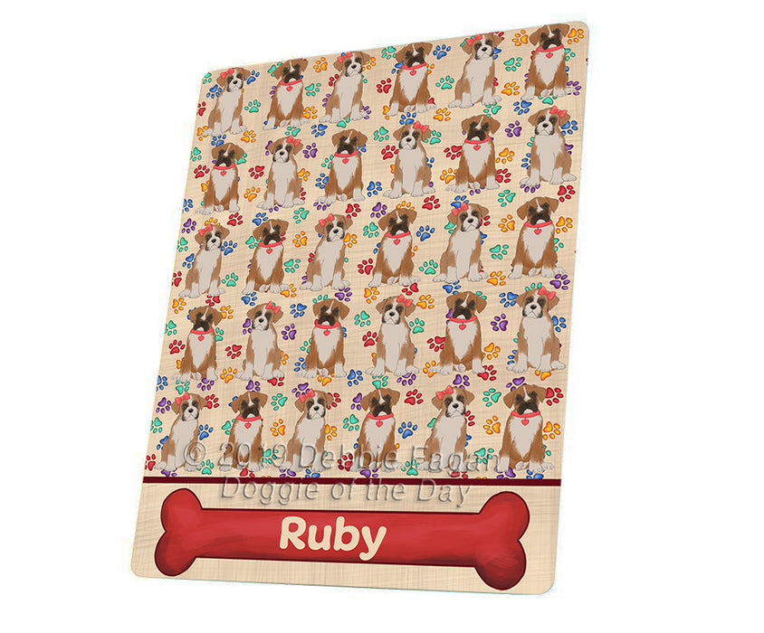 Rainbow Paw Print Boxer Dogs Blanket BLNKT135606