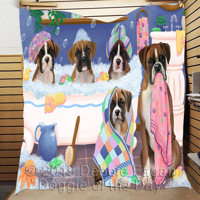 Rub A Dub Dogs In A Tub Boxer Dogs Quilt
