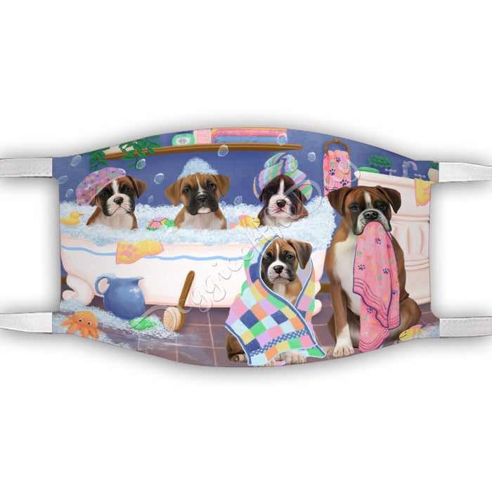 Rub A Dub Dogs In A Tub  Boxer Dogs Face Mask FM49486