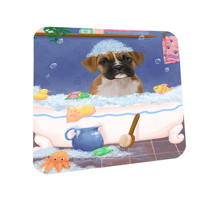 Rub A Dub Dog In A Tub Boxer Dog Coasters Set of 4 CST57280