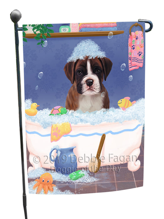 Rub A Dub Dog In A Tub Boxer Dog Garden Flag GFLG66179