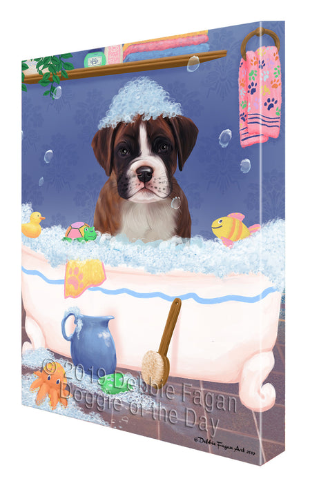 Rub A Dub Dog In A Tub Boxer Dog Canvas Print Wall Art Décor CVS142415
