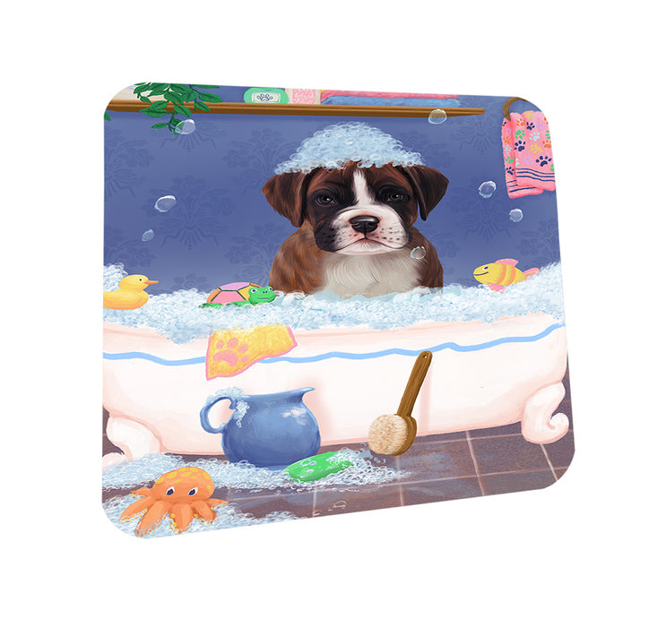 Rub A Dub Dog In A Tub Boxer Dog Coasters Set of 4 CST57281