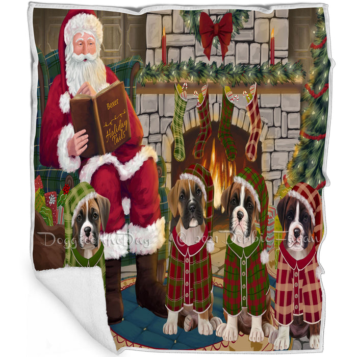 Christmas Cozy Holiday Tails Boxers Dog Blanket BLNKT115392
