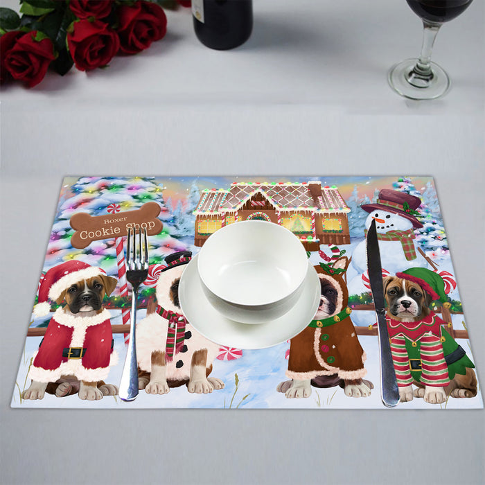 Holiday Gingerbread Cookie Boxer Dogs Placemat