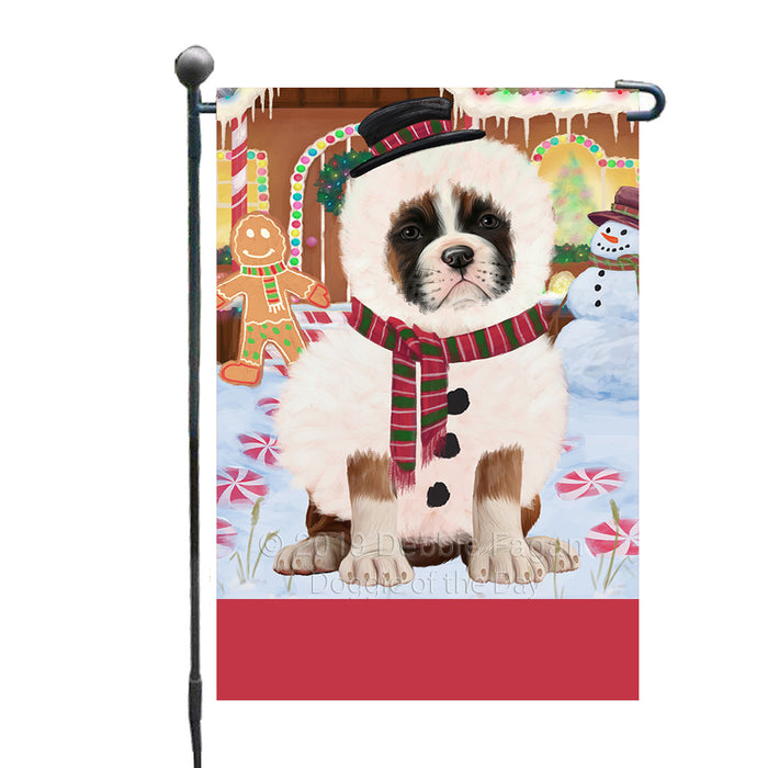 Personalized Gingerbread Candyfest Boxer Dog Custom Garden Flag GFLG63972