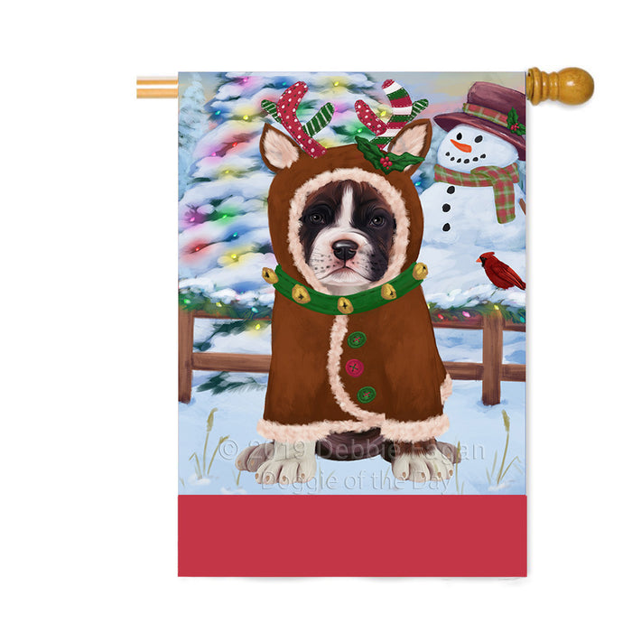Personalized Gingerbread Candyfest Boxer Dog Custom House Flag FLG63756