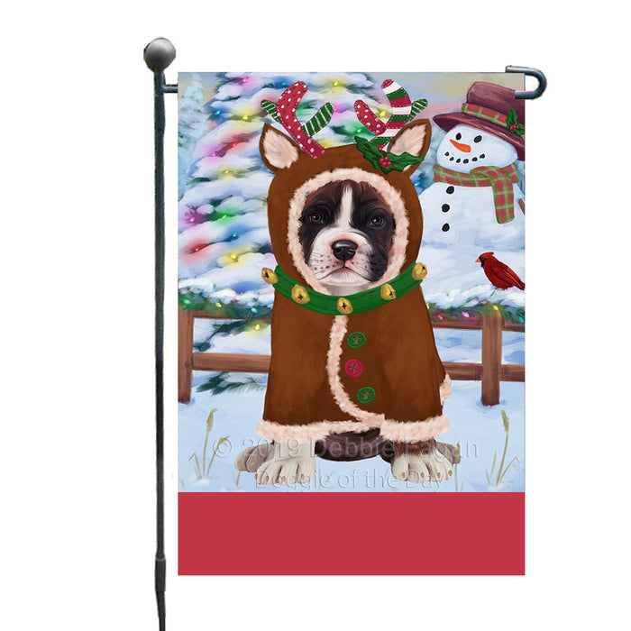 Personalized Gingerbread Candyfest Boxer Dog Custom Garden Flag GFLG63973