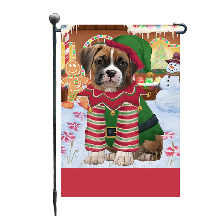 Personalized Gingerbread Candyfest Boxer Dog Custom Garden Flag GFLG63974