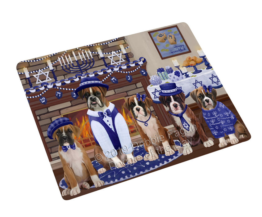 Happy Hanukkah Family and Happy Hanukkah Both Boxer Dogs Cutting Board C77605