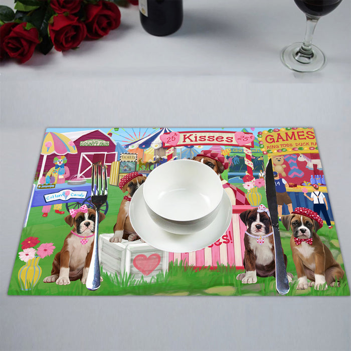 Carnival Kissing Booth Boxer Dogs Placemat