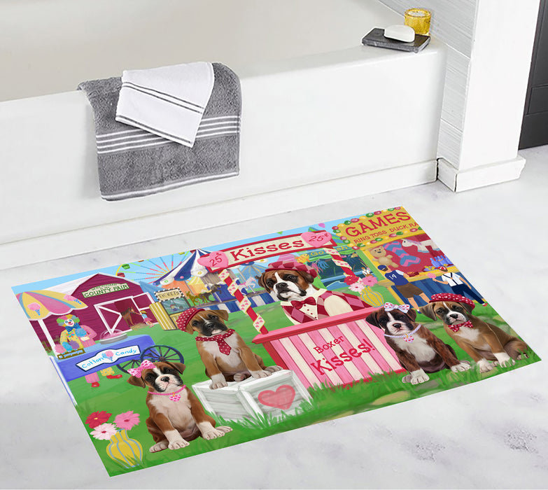 Carnival Kissing Booth Boxer Dogs Bath Mat